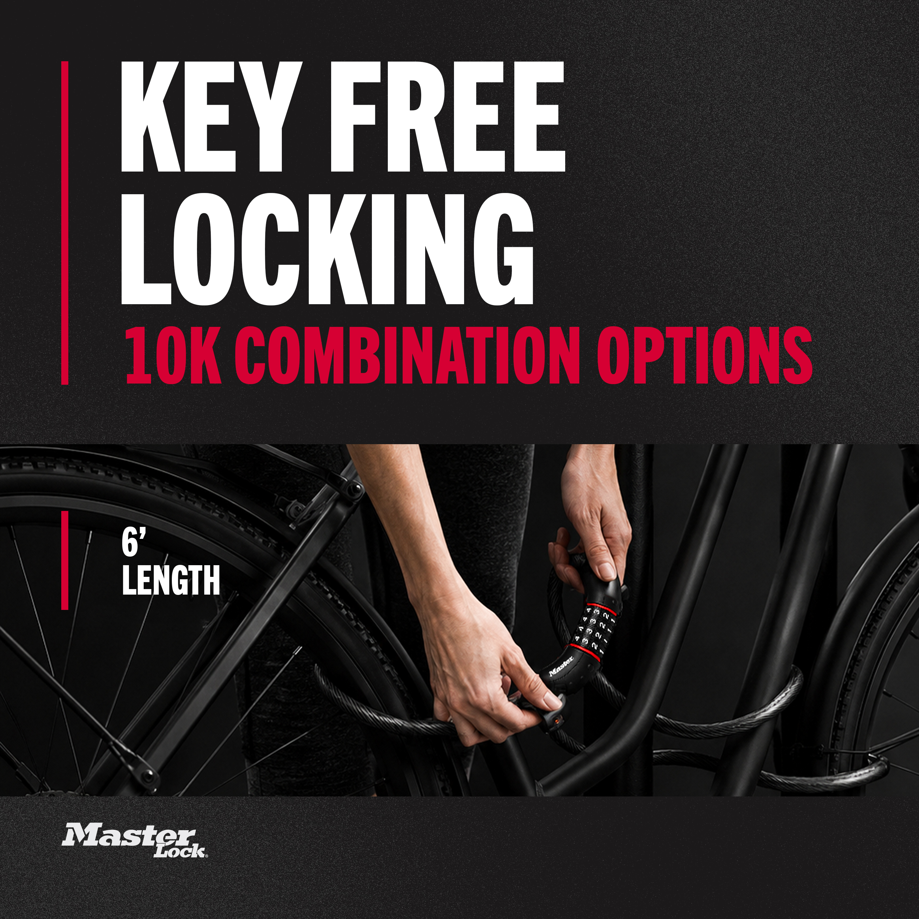 Master Lock Cable Bike Lock, 6 ft. Combination photo 2