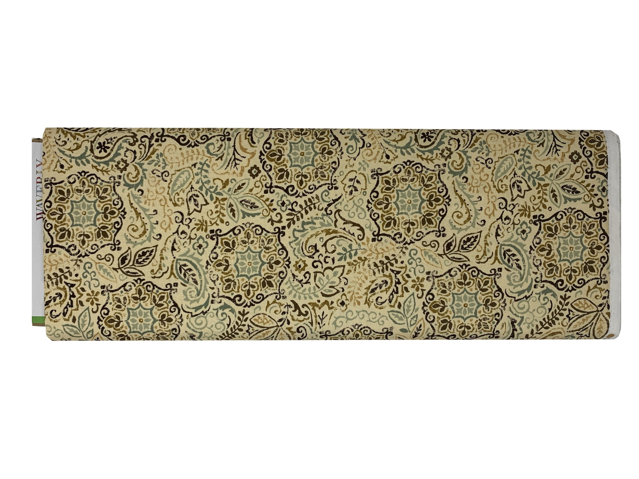 Waverly Inspirations 45" 100% Cotton Printed Sewing & Craft Fabric By the Yard, Beige, Green and Black
