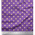 thumbnail image 1 of Soimoi Purple Poly Georgette Fabric Polka Dots Print Fabric by the Yard 52 Inch Wide, 1 of 3
