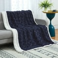 thumbnail image 1 of Sherpa Fleece Throw Blanket for Couch, Soft Plush Jacquard Fluffy Throw Blanket, All Season Lightweight Decorative Blanket for Sofa, 1 of 7