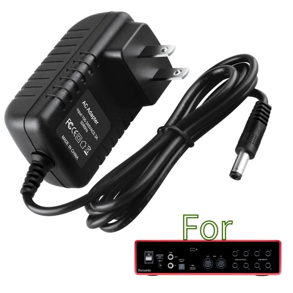 K-MAINS AC Adapter Charger Compatible With Focusrite Scarlett 18i8 Audio Interface Power Cord