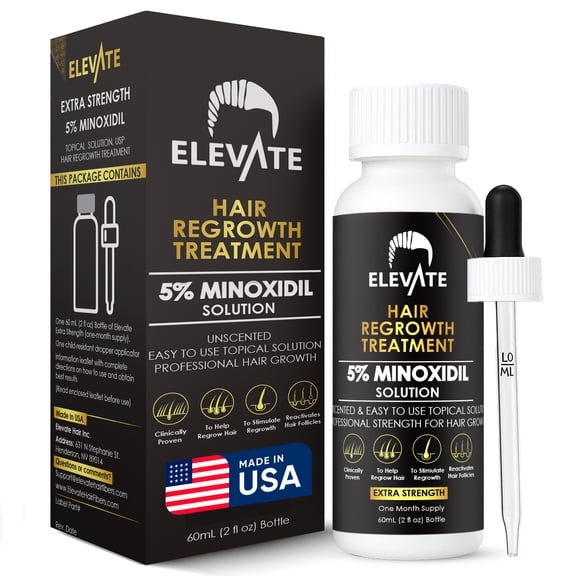 Elevate Minoxidil 5% Hair Regrowth Treatment Topical Solution, 2 fl oz