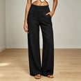 thumbnail image 2 of hoksml Women's High Waisted Wide Leg Pants Stretch Solid Casual Trousers with Pockets for Work Office Daily Wear, 2 of 9