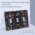 thumbnail image 3 of Yayeee Toggle Light Switch Wall Plate 3-Gang 6.37"x4.48" Decorative Outlet Cover, Gothic Floral Print, 3 of 7