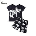 thumbnail image 2 of Loliuicca Kids Boys Short Sleeve Dinosaur Print T-Shirts Tops Short Pants, 2 of 6