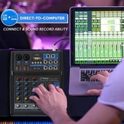 Pyle PMXU43BT - 4-Ch. Bluetooth Studio Mixer - DJ Controller Audio Mixing Console System