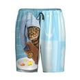 thumbnail image 7 of JUNZAN Funny Cat Taking a Bath Pattern Sleep Pajama Shorts for Men,Men's Pajama Bottoms,Sleepwear,Pj Shorts, 7 of 7