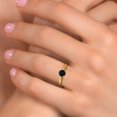 thumbnail image 4 of Gem Stone King 10K Yellow Gold Black Onyx Solitaire Engagement Ring for Women | 0.48 Cttw | Round 5MM | Gemstone December Birthstone | Size 7, 4 of 6