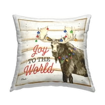 Stupell Industries Joy To The World Moose Square Decorative Printed Throw Pillow, 18 x 18