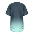 thumbnail image 4 of ylioge L-5X Plus Size Womens Tops Short Sleeve Crewneck T Shirts Ladies Trendy Gradient Printed Pleated Pullover Going-Out Streetwear Blouses Top, 4 of 6