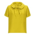 thumbnail image 4 of mfyjkho Tops De Gimnasio Para Mujer, Blusas/Camisetas Informales De Verano Para Mujer, De Color Liso, Con Solapa Y Manga Corta Tops Y Blusas Para Mujer L, 4 of 6