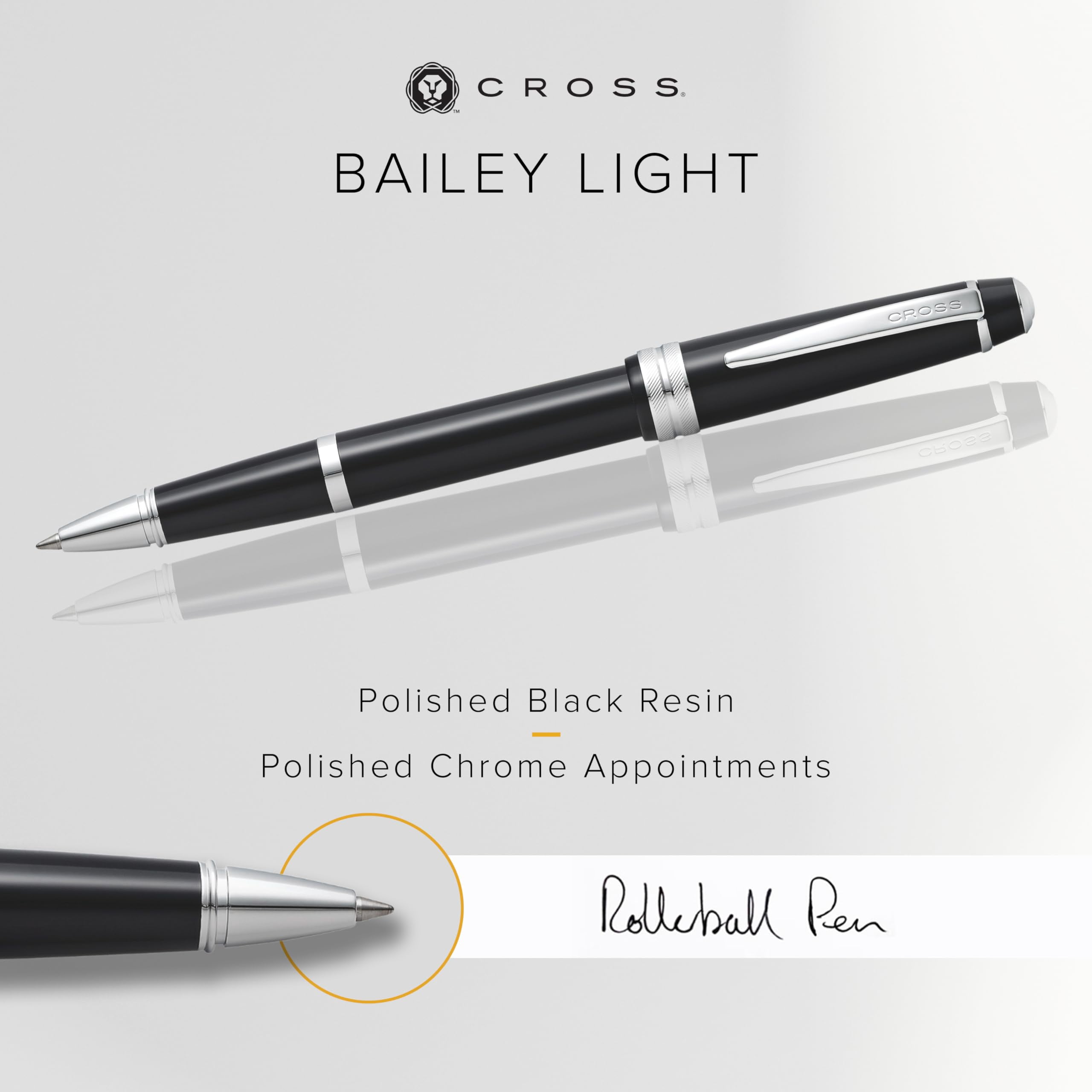 Cross Bailey Light Glossy Black Resin Rollerball Pen