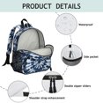 thumbnail image 4 of Blue and White Tie Dye Pattern Backpack for School, Cute School Bag with Adjustable Shoulder Straps and Padded Back, 13.8"x11.4"x6", 4 of 5