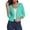 Cyan, variant on Essential Open Front Cropped Cardigan for Women, Soft Knit 3/4 Sleeve Bolero Shrug - Lightweight Solid Color Layering Top for Office Work Casual Spring Summer Black L
