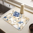 thumbnail image 6 of Blue Flowers on Beige Background Dish Drying Mat for Kitchen Counter Absorbent Drainer Mats (15.7X11.8Inch), 6 of 8
