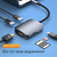 thumbnail image 2 of 6 in 1 USB C Hub Type C 3.0 Adapter to HDMI-Compatible SD TF Card PD Fast Charger Splitter USB Docki, 2 of 5