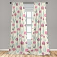 thumbnail image 4 of Ambesonne Floral Abstract Curtains, Tulip Lovers Retro, Pair of 28"x63", Beige Grey Yellow and Seafoam, 4 of 5