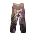 thumbnail image 4 of Xecao Dog in Lavender Flowers Men's Straight Lounge Pajama Pants: The Ultimate in Comfortable Sleepwear, 4 of 9