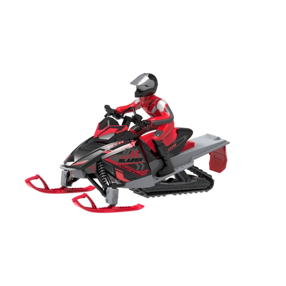 REVOLT SYMA Trail Blazer RC Snowmobile, 1:6 Scale Remote Control Snowmobile Toy, Rechargeable Battery, Interchangeable Skis, Indoor & Outdoor Play, Red, Ages 6 