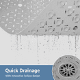 thumbnail image 3 of Yolife 27" x 27" Square Shower Mat, Non-Slip TPE Bath Mat with Drain Hole & Suction Cups, Machine Washable Soft Floor Mat for Tub or Stall,Light Grey, 3 of 8