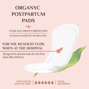 Hospital Postpartum Pads, 100% Certified Organic Cotton Inside and Out for Women, for First Days After Delivery, 12 Counts
