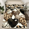 thumbnail image 2 of Homewish Love Heart Print Twin Sheet Sets 3pcs for Female Men Adults,Animal Leopard Cheetah Print Twin Fitted Sheet Microfiber,Romantic Bling Glitter Breathable Flat Sheet,Lightweight Room Decor, 2 of 7