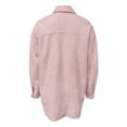 thumbnail image 6 of Womens Shackets Jacket Button Down Solid Shirts Long Sleeve Lapel Tops, 6 of 6