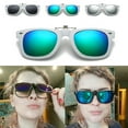 thumbnail image 5 of TOP-MAX Fashionable Retro Polarized Sunglasses Clip Flip-up Glasses Clip for Outdoor UV400 White Framed (1pcs, Silver), 5 of 6