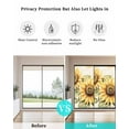 thumbnail image 4 of Window Privacy Film Sunflower Blossom Stained Glass Window Film Decorative Sun Block Window Cover Spring Summer Retro Botanical Floral Window Clings Static Adhesive Sticker for Bathroom 19.6"x39.3", 4 of 7