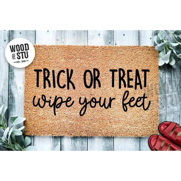Trick or Treat Wipe Your Feet Door Mat | Funny Doormat | Welcome Mat | Halloween Decor | Funny Door Mat | Home Doormat | Halloween Mat