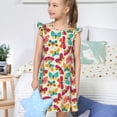 thumbnail image 4 of Vsdgher Papillons Colorés pour Filles Chemises de Nuit Manches Courtes à Volants Robe de Nuit Pyjama pour Fête-Petit, 4 of 6