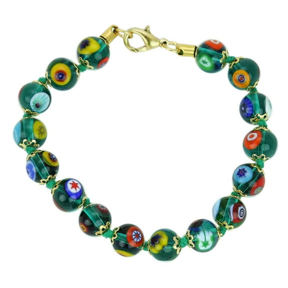 GlassOfVenice Murano Glass Mosaic Bracelet - Transparent Green