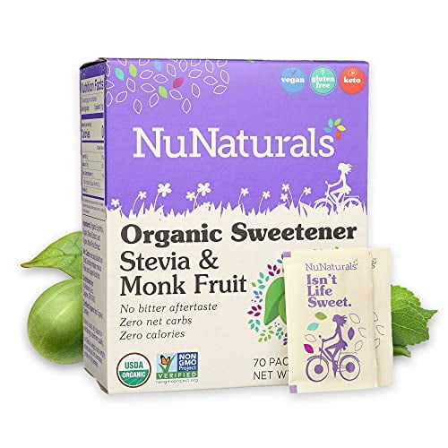 NuNaturals Organic Plant Based SugarFree, Stevia & Monk Fruit