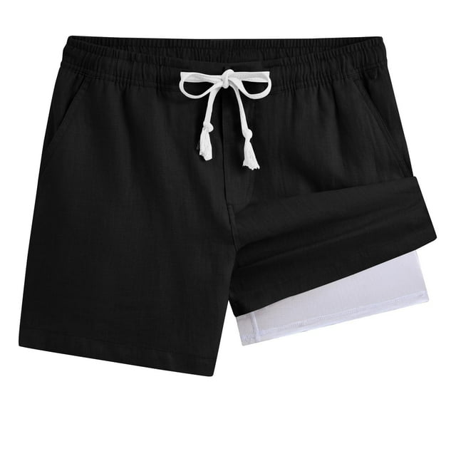 Shorts pour Filles avec Poches Doublés Pantalons de Plage Sportifs Taille Ajustable Shorts Décontractés 2 Pcs
