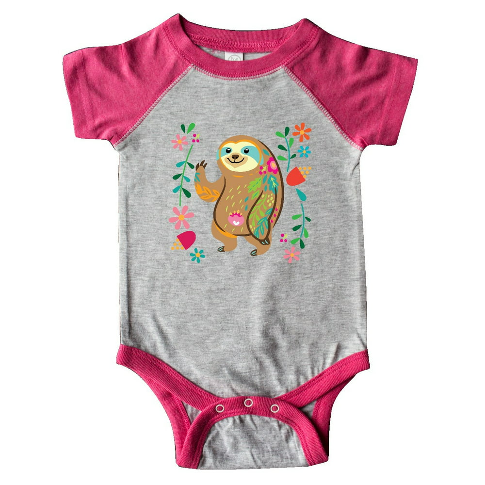 INKtastic - Inktastic Sloth Cute Outfit for Girls Infant Short Sleeve ...