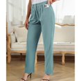 thumbnail image 2 of Pantalones con cierre de cremallera,Pantalones de talle alto para mujer Pantalones con bolsillo Pantalones casuales Aspecto llamativo, 2 of 8
