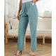thumbnail image 3 of Pantalones casuales, pantalones de cintura alta para mujer, pantalones con cierre de cremallera, pantalones con bolsillo, diseño personalizado, 3 of 8