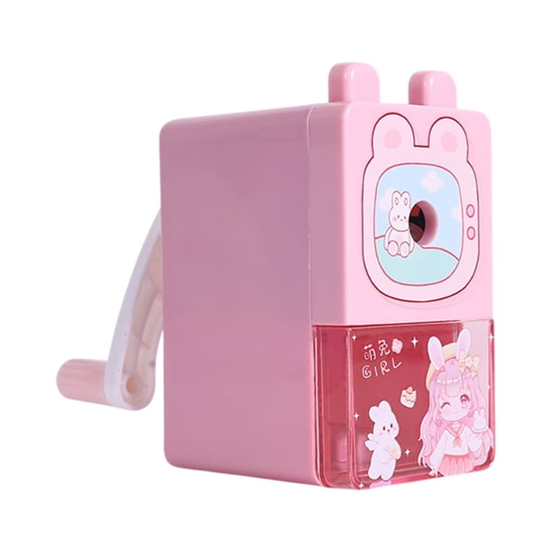 Sacapuntas automático de anime para estudiantes, con manivela, ahorrador de mano de obra, monoagujero, papelería, premios