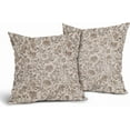 thumbnail image 3 of Vintage Floral Pillow Covers 18x18 Inch Set of 2 Burnt Orange Gray Antique Flower Block Print Throw Pillow Covers Neutral Traditional Square Cushion Case Decoration for Couch, 3 of 8