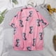 thumbnail image 5 of Camisa Estampada para Hombre Transpirable Cómodo Verano Playa Camiseta De Manga Corta para Viajes Parque Temático Azul Oscuro L, 5 of 5