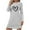 Gray, variant on ZyeKqe Nightgown for Woman Short Sleeve Heart Printed Pajamas Dresses Soft Loose Comfy Sleep Shirts Ladies Nightwear