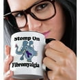thumbnail image 2 of 3drose, Elephant Stomp on Fibromyalgia Awareness Ribbon Cause Design, 11oz Two-tone Black Mug, 2 of 6