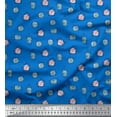 thumbnail image 1 of Soimoi Blue Rayon Fabric Crystals Floral Fabric Prints By Yard 56 Inch Wide, 1 of 5