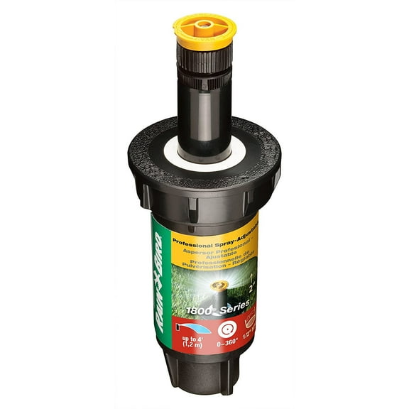 Rain Bird 1802AP4 Professional Pop-Up Sprinkler Adjustable 0-360 Pattern, 3' -4' Spray Distance, 2" Height
