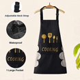 thumbnail image 3 of 2-Piece Kitchen Cooking Apron, Adjustable Apron, Pocket Apron, Women'S Apron, Men'S Apron, Hand Wipe Apron - Beige, Black, 3 of 5