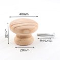 thumbnail image 2 of 6Pcs Solid Wood Handle Nordic Style Door Handles Wardrobe Knobs with Screws, 2 of 8