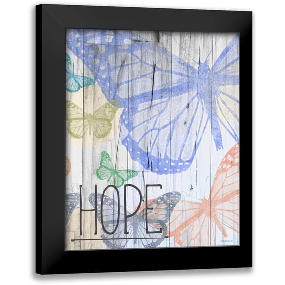 Meneely, Dan 12x14 Black Modern Framed Museum Art Print Titled - Butterfly Garden Hope