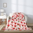 thumbnail image 2 of Sikiie Strawberries Cozy Flannel Fleece Throw Blanket: Lightweight & Thick for All Seasons - Perfect for Women, Men, & Kids"50"x40", 2 of 6
