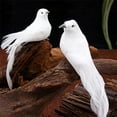 12pcs Artificial Birds 5 Inch White Dove Love Birds Clip on Ornaments
