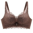 thumbnail image 7 of SBYOJLPB Women's Sexy Bra Ladies Comfortable Breathable No Steel Sexy Lace Gathering Adjustment Lift Bra Woman Underwear Coffee 8(L), 7 of 7